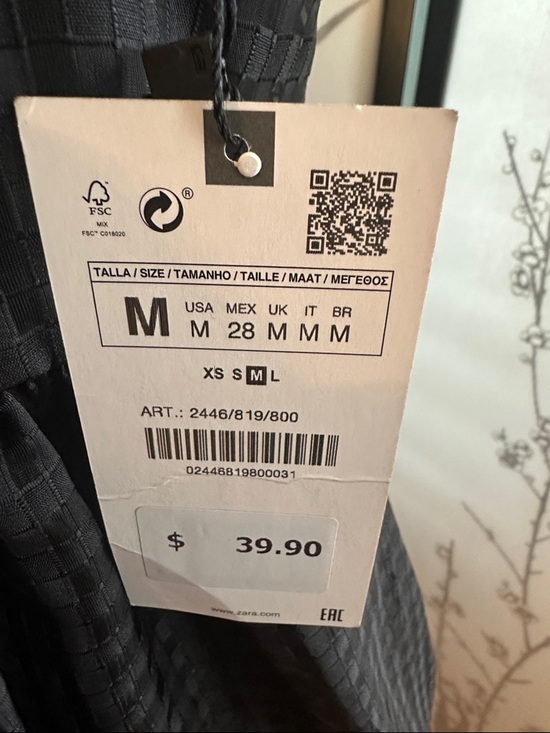 NWT Zara Black Checkered Peplum Camisole - Picture 2 of 6